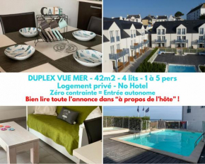 DUPLEX VUE MER - Plage à 100m- 4 lits - parking sous sol